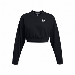 Damen-Sweatshirt Under Armour Rival Terry OS Crop Crw schwarz Black/White