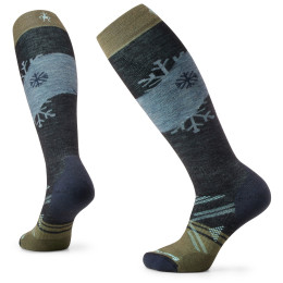 Ski-Socken Smartwool W Ski Fc Snowpocalypse Pattern Otc grau/blau charcoal