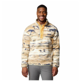 Herren-Sweatshirt Columbia Helvetia™ II Printed Half Snap Fleece beige Lemon Wash Roaming