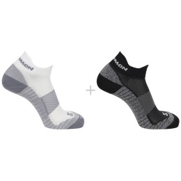 Socken Salomon Aero Ankle 2-Pack weiß/schwarz BLACK