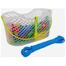 Wäscheleine Bo-Camp Set Pegs + Washing line in basket