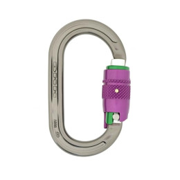 Karabiner DMM Ultra O Durolock grau Titanium/Purple