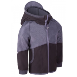 Kinder-Softshell-Jacke Unuo Fleece Street schwarz