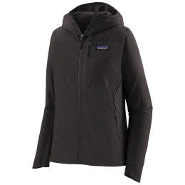 Damen-Softshell-Jacke Patagonia R1 CrossStrata Hoody schwarz Black
