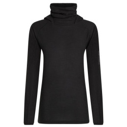 Damen-Sweatshirt Icebreaker Wom Mer 400 RealFleece Grid Pulover Hood schwarz Black