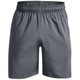 Herrenshorts Under Armour Woven Graphic Shorts grau Pitch Gray / / Quirky Lime