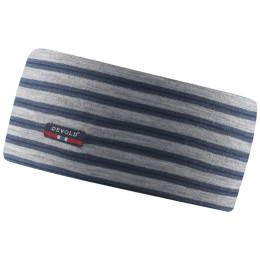 Stirnband Devold Breeze Headband kids grau/blau Night stripes