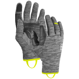 Herrenhandschuh Ortovox Fleece Light Glove M grau/schwarz Black Steel Blend