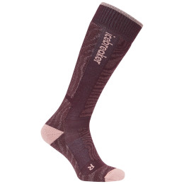 Damensocken Icebreaker Women Merino Blend Ski+ Medium OTC Mountain Contour lila Java/Blush/Summ