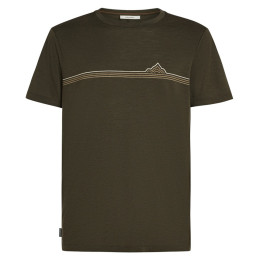 Herren-T-Shirt Icebreaker Men Merino 150 Tech Lite SS Tee Range Stripes dunkelbraun DK Loden