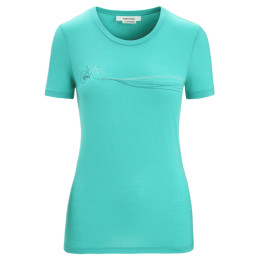 Damen-Funktionsshirt Icebreaker Tech Lite II SS Tee Cadence Paths hellgrün Fresh