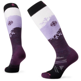 Ski-Socken Smartwool W Ski Fc Snowpocalypse Pattern Otc lila/schwarz Purple Iris