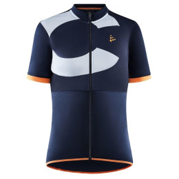 Damen-Radtrikot Craft Core Endur Logo blau/orange Blaze/Sulfur