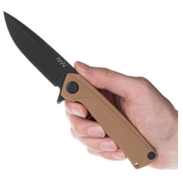 Klappmesser Acta non verba Z100 DLC Black / Plain edge, G10 Coyote / Liner Lock