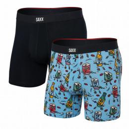 Boxershorts Saxx Vibe Xtra Super Soft Bb Fly 2Pk blau/schwarz beer hockey/black