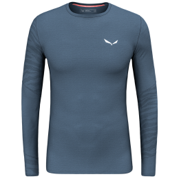 Herren-T-Shirt Salewa Cristallo Warm Amr M L/S Tee. dunkelblau/weiß Dark Denim