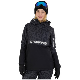 Damen-Winterjacke Fundango Birch ECO Logo Anorak schwarz/grau scratch