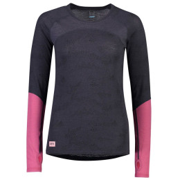 Damen-Funktionsshirt Mons Royale Bella Tech LS grau/rosa IronMicro/Rosewood