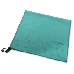 Handtuch Pinguin Micro Towel Map XL hellgrün Petrol