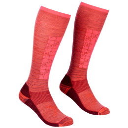 Damen-Kniestrümpfe Ortovox W's Ski Compression Long Socks rot Blush