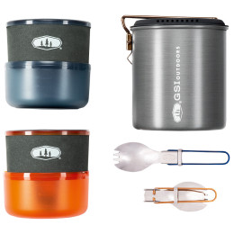 Geschirrset GSI Outdoors Halulite MicroDualist II orange/grau