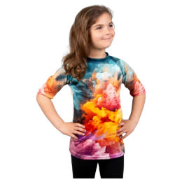 Kinder-Funktionsshirt Drexiss All Explosion Pastel Coolmax blau/orange