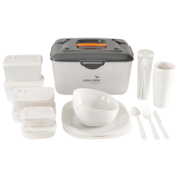 Picknick-Set Easy Camp Picnic Box L grau/weiß