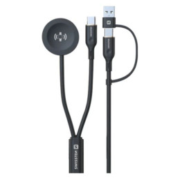 Lade- und Datenkabel Swissten Wireless magnetic charging cable 2in1 for Samsung Watch + USB-C 1,2 m