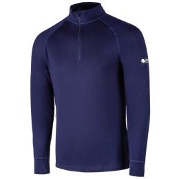 Herren-T-Shirt Zulu Merino 160 Zip Long blau Navy