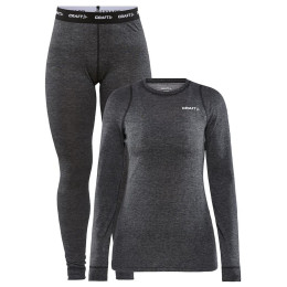 Damen Funktionsset Craft Core Wool Merino dunkelgrau Blackmelange