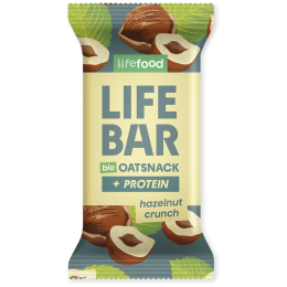 Riegel Lifefood Lifebar Oat Snack Protein s lískovými oříšky BIO 40 g braun