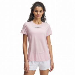 Damen-T-Shirt Under Armour Tech PTH Graphic SSC rosa Prime Pink / / Downpour Gray