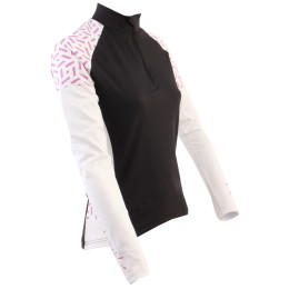 Damen-Radtrikot Axon Nippon Dlouhý D schwarz/weiß