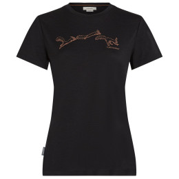 Damen-T-Shirt Icebreaker W Mer 150 Tech Lite SS Tee Airbourne Squ schwarz BLACK