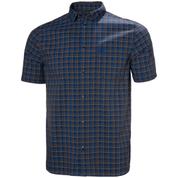 Herrenhemd Helly Hansen Fjord Qd Ss Shirt 2.0 dunkelblau Navy Vika Micro Plaid