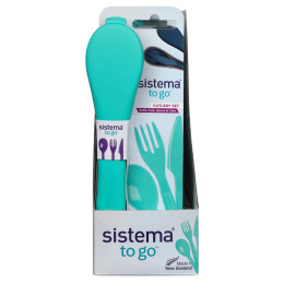 Besteckset Sistema To Go grün