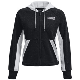 Damen-Sweatshirt Under Armour Rival + FZ Hoodie schwarz Black / White / White