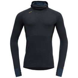 Herren Funktions-Sweatshirt Devold Tuvegga Merino Hoodie Man schwarz/blau Flood