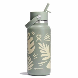 Thermoflasche Hydro Flask Wide Flex Straw Cap 32 oz hellgrün/dunkelgrün botanical