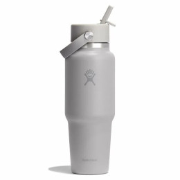 Thermoflasche Hydro Flask Wide Flex Straw Travel Bottle 32 Oz grau birch