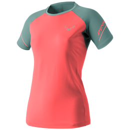 Damen-T-Shirt Dynafit Alpine Pro W S/S Tee rosa/grün 6171 - cabana/3090