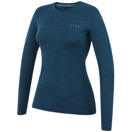 Damen-T-Shirt MOOA MerinoSilk 160 long blau lagoon blue melange