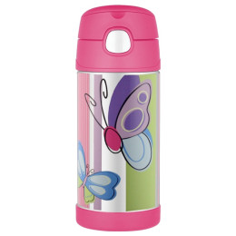 Kinder Thermoflasche Thermos Funtainer Motýl rosa Butterfly