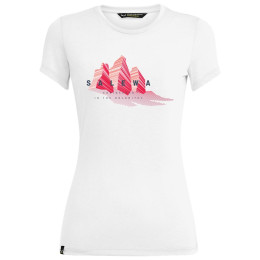 Damen-T-Shirt Salewa Lines Graphic Dry W T-Shirt. weiß/rot Optical White