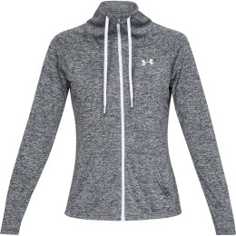 Damen-Sweatshirt Under Armour Tech Twist FZ schwarz Black/White/MetallicSilver