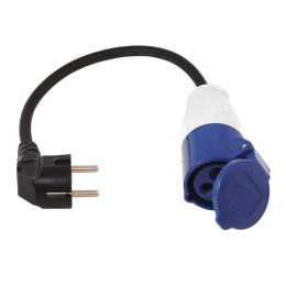Adapter Gimeg elektra 35 cm zástrčka-karavan schwarz/blau black