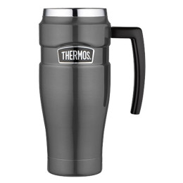 Thermotasse Thermos Style mit Griff grau Grey