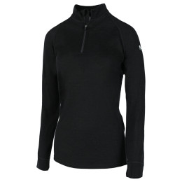 Damen-T-Shirt Zulu Merino 160 Zip Long schwarz Black