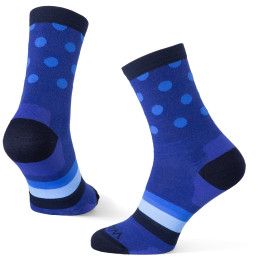 Socken Warg Happy Merino M Stripes and Dots blau Blue