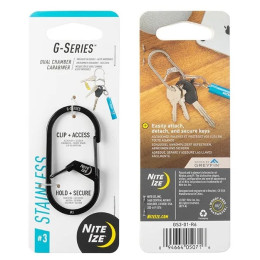 Hilfskarabiner Nite Ize G-series #3 schwarz Černá